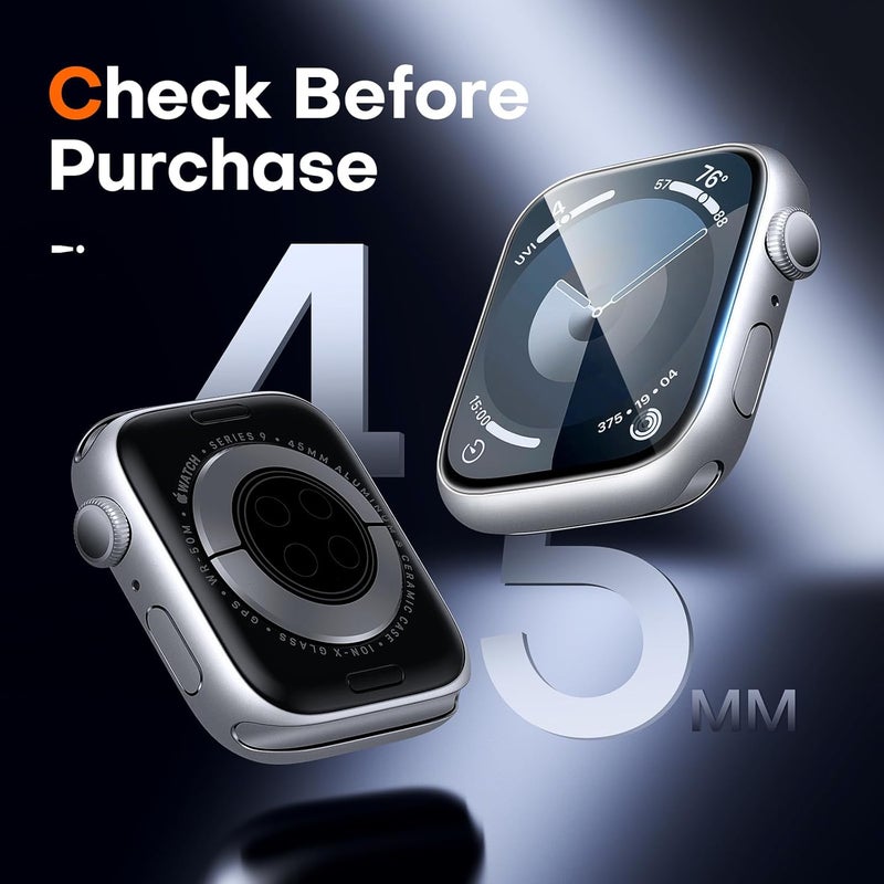 LK [8 pack] LϟK Designed for Apple Watch Series 9/8/7 Screen Protector 45mm- [Anti-Scratch+Self-Healing+Ultra-Thin+ 0 Bubble] HD TPU Flexible Film for iWatch S9 45mm 2023 - Image 2